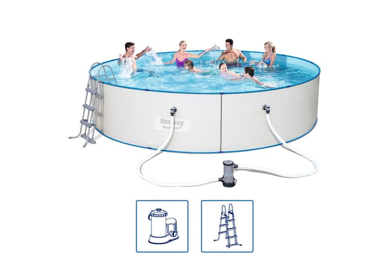 Bestway Pool med tillbehör Hydrium stålram rund 460x90 cm 56 - Trädgård & spabad - Utomhusbad - Pool - Pool ovan mark