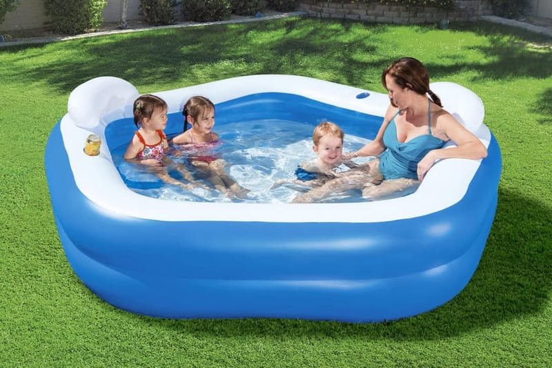 Bestway Pool Family Fun Lounge Pool 213x206x69 cm - Blå - Trädgård & spabad - Utomhusbad - Pool - Pool ovan mark