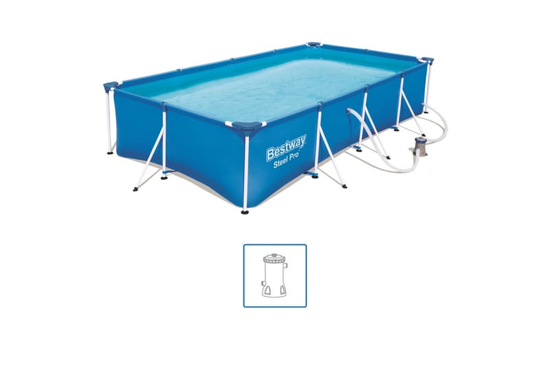 Bestway Pool Steel Pro rektangulär 400x211x81 cm 56424 - Pool ovan mark