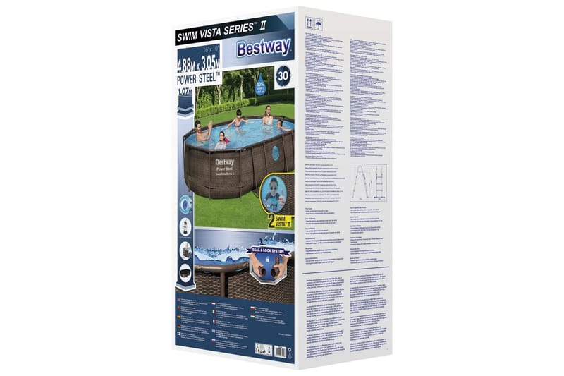 Bestway Poolset Power Steel 488x305x107 cm - Trädgård & spabad - Utomhusbad - Pool - Pool ovan mark