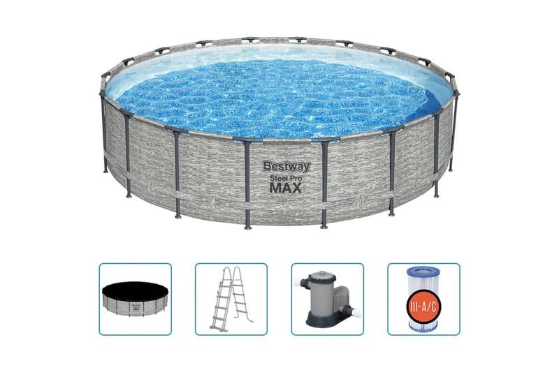 Bestway Poolset Power Steel 549x122 cm - Trädgård & spabad - Utomhusbad - Pool - Pool ovan mark