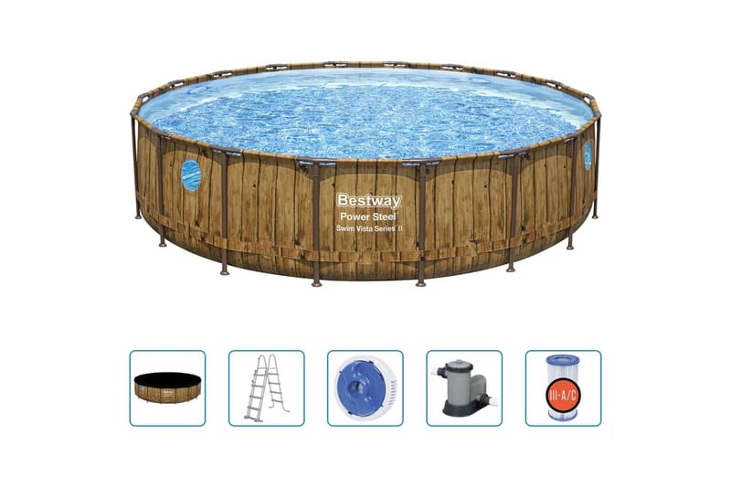 Bestway Poolset Power Steel 549x122 cm - Trädgård & spabad - Utomhusbad - Pool - Pool ovan mark
