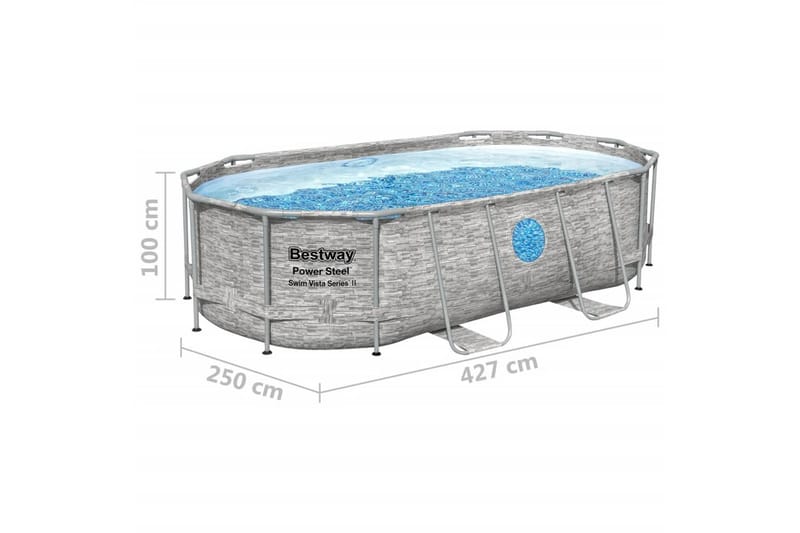 Bestway Pool Power Steel med tillbehör 427x250x100 cm - Pool ovan mark