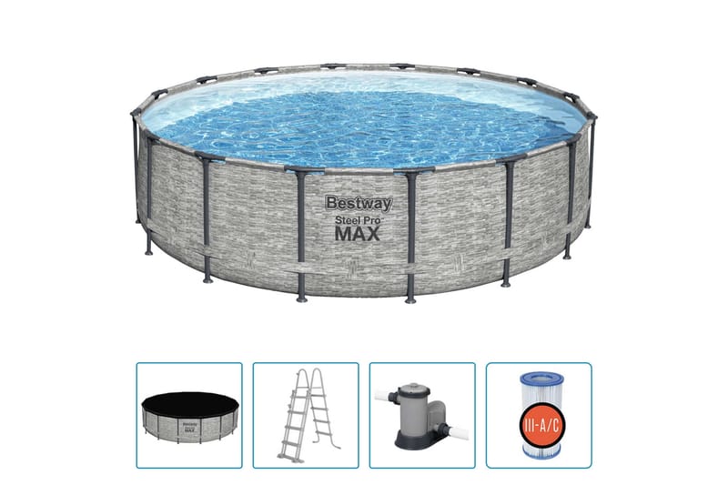 Bestway Pool Power steel rund 488x122 cm - Pool ovan mark