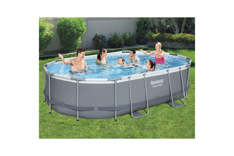 Bestway Power Steel Ovanmarkpool 4,88 x 3,05 m Grå - Bestway - Trädgård & spabad - Utomhusbad - Pool - Pool ovan mark