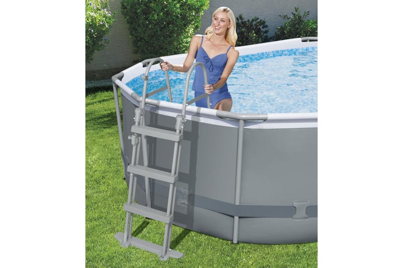Bestway Power Steel Ovanmarkpool 4,88 x 3,05 m Grå - Bestway - Trädgård & spabad - Utomhusbad - Pool - Pool ovan mark