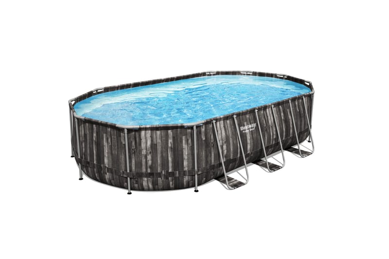 Bestway Power Steel Ovanmarkpool 6,10 x 3,66 m Grå - Bestway - Pool ovan mark