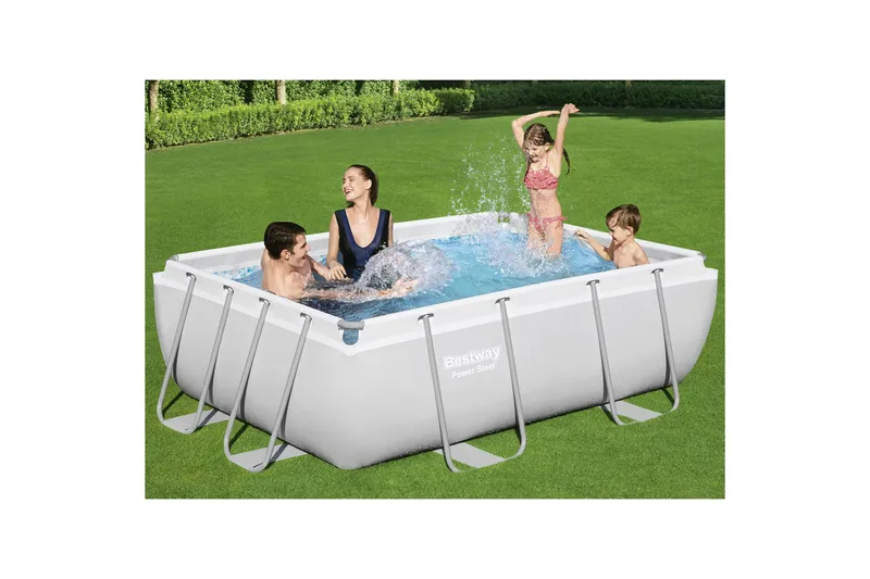 Bestway Power Steel Ovanmarkpool 2,82 x 1,96 m Grå - Bestway - Trädgård & spabad - Utomhusbad - Pool - Pool ovan mark
