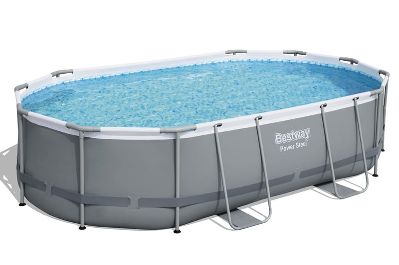 Bestway Power Steel Ovanmarkpool 4,88 x 3,05 m Grå, Bestway