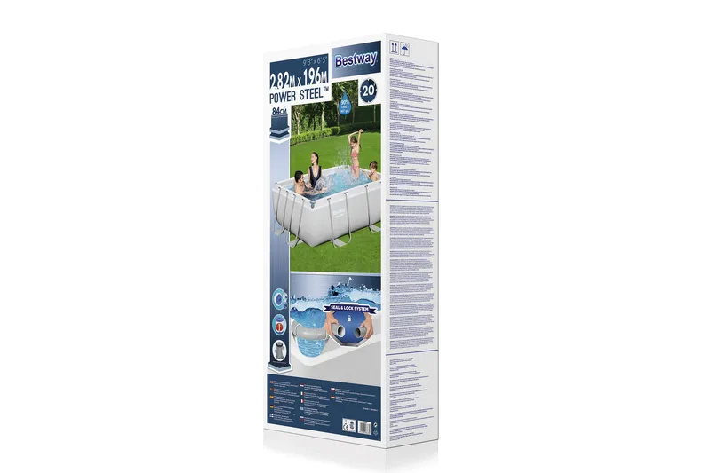 Bestway Power Steel Ovanmarkpool 2,82 x 1,96 m Grå - Bestway - Trädgård & spabad - Utomhusbad - Pool - Pool ovan mark