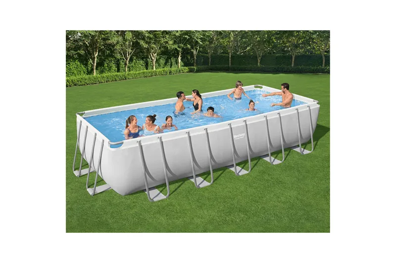 Bestway Power Steel Ovanmarkspool 6,4x2,74m - Grå - Trädgård & spabad - Utomhusbad - Pool - Pool ovan mark