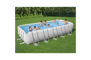 Bestway Power Steel Ovanmarkspool 6,4x2,74m - Grå - Trädgård & spabad - Utomhusbad - Pool - Pool ovan mark