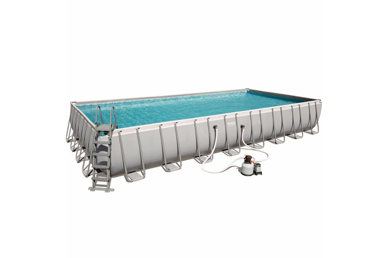 Bestway Power Steel Ovanmarkspool 9,6x4,9m - Grå - Pool ovan mark