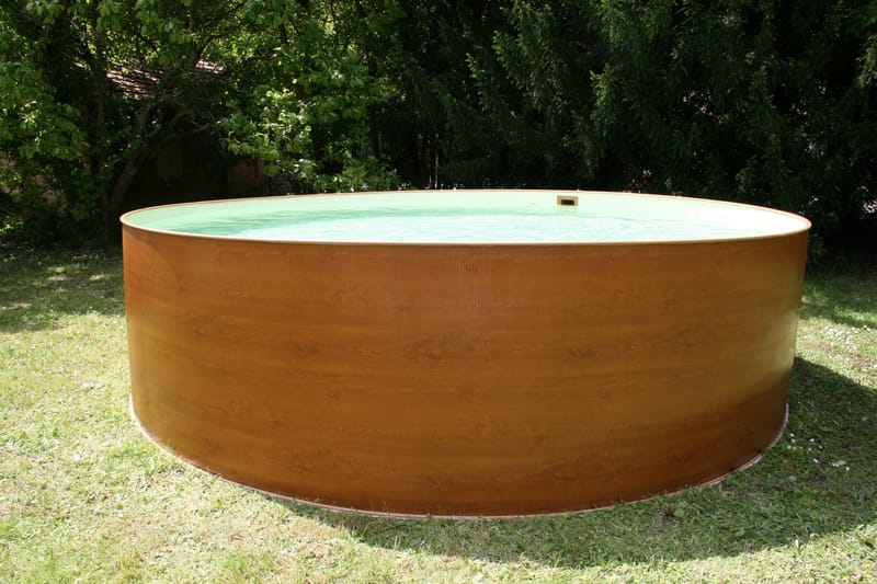 Planet Pool Poolset Avila Träimitat Ø 350 x 120 cm - Ø350x120 cm - Pool ovan mark