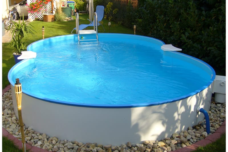 Planet Pool Stålväggspool Premium Åttaform 7,25x4,6x1,5m Inb - Planet Pool - Trädgård & spabad - Utomhusbad - Pool - Pool ovan mark