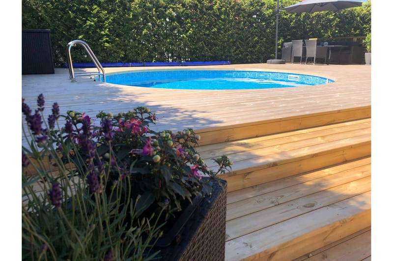 Planet Pool Stålväggspool Premium Rund 5,0x1,5m Inbyggd L:Bl - Planet Pool - Trädgård & spabad - Utomhusbad - Pool - Pool ovan mark