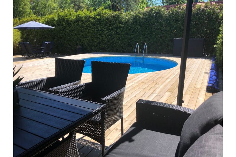 Planet Pool Stålväggspool Premium Rund 3,5x1,2m Inbyggd L:Ca, Planet Pool