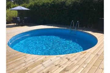 Planet Pool Stålväggspool Premium Rund 3,5x1,2m Inbyggd L:Bl - Planet Pool - Trädgård & spabad - Utomhusbad - Pool - Pool ovan mark