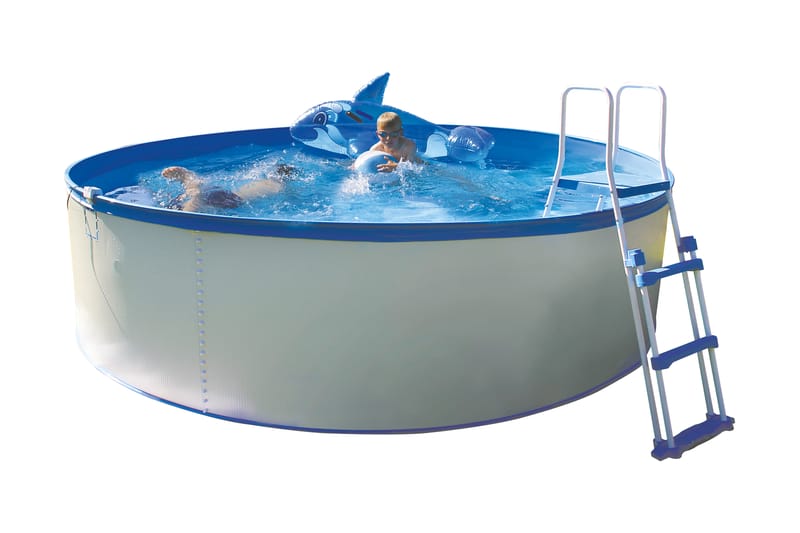 Pool Kreta Ø460 x 90 cm, stege + pump - Swim & Fun - Pool ovan mark