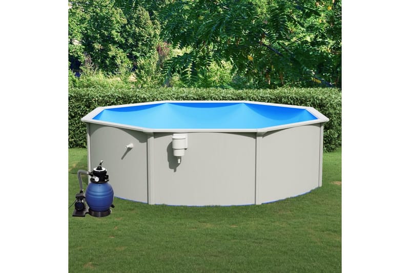 Pool med sandfilterpump 460x120 cm - Pool ovan mark