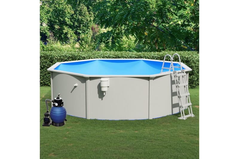 Pool med sandfilterpump 460x120 cm - Pool ovan mark