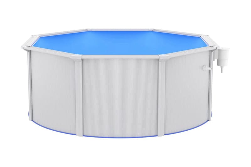 Pool med stålväggar 300x120 cm vit - Pool ovan mark