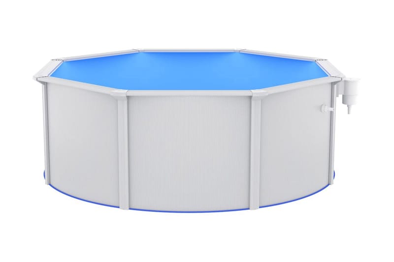 Pool med stålväggar 360x120 cm vit - Pool ovan mark