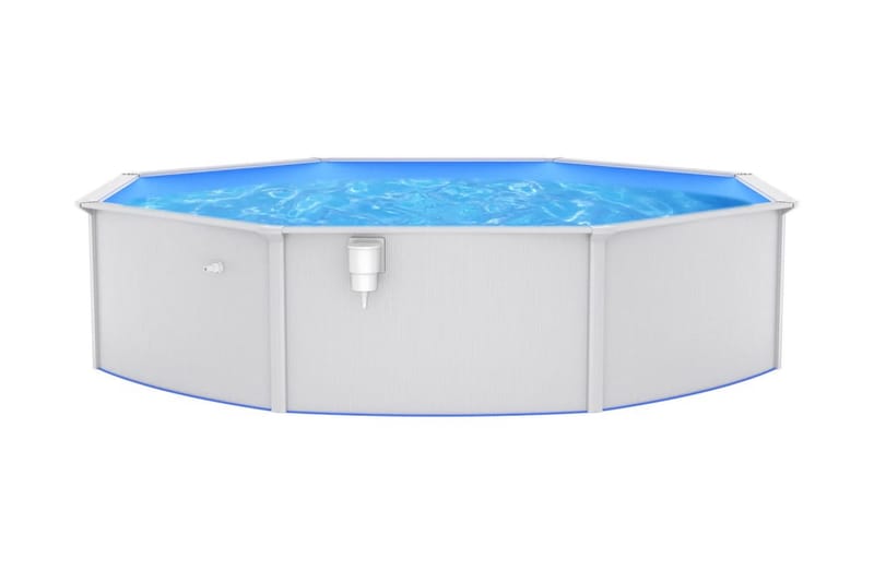 Pool med stålväggar 550x120 cm vit - Pool ovan mark