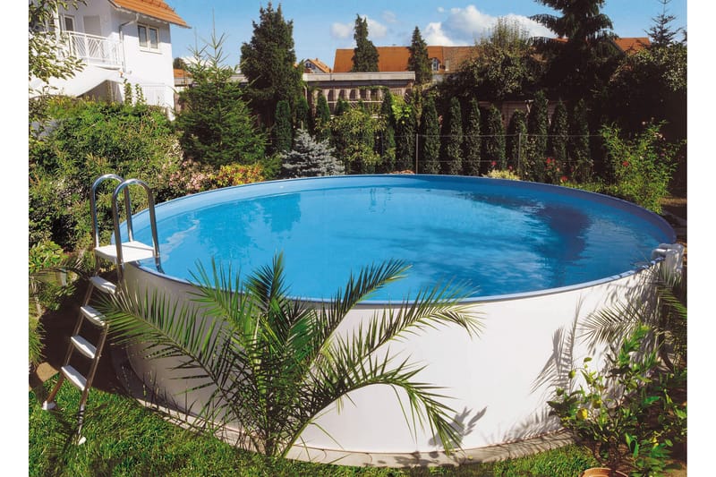 Pool ovan mark Planet Pool Planet Pool Stålväggspool Premium Rund 4,2x1,2m Inbyggd L:Ca Vit - Trädgård & spabad - Utomhusbad - Pool - Pool ovan mark