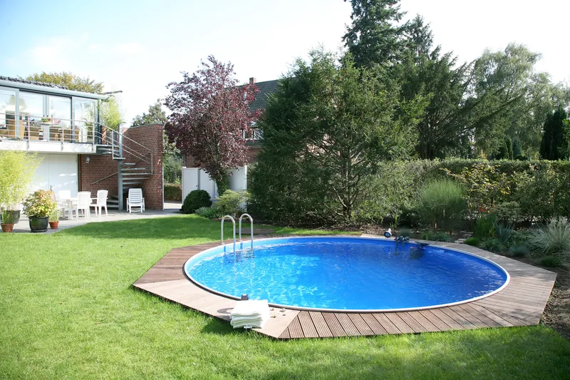 Pool ovan mark Planet Pool Planet Pool Stålväggspool Premium Rund 4,2x1,2m Inbyggd L:Ca Vit - Trädgård & spabad - Utomhusbad - Pool - Pool ovan mark