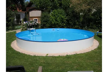 Pool ovan mark Planet Pool Planet Pool Stålväggspool Premium Rund 5,0x1,5m Inbyggd L:Pe Grå - Trädgård & spabad - Utomhusbad - Pool - Pool ovan mark