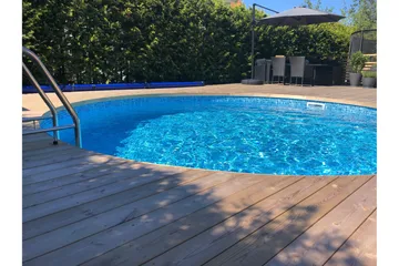 Pool ovan mark Planet Pool Planet Pool Stålväggspool Premium Rund 5,0x1,5m Inbyggd L:Pe Grå - Trädgård & spabad - Utomhusbad - Pool - Pool ovan mark