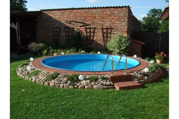 Pool ovan mark Planet Pool Planet Pool Stålväggspool Premium Rund 5,0x1,5m Inbyggd L:Pe Grå - Trädgård & spabad - Utomhusbad - Pool - Pool ovan mark