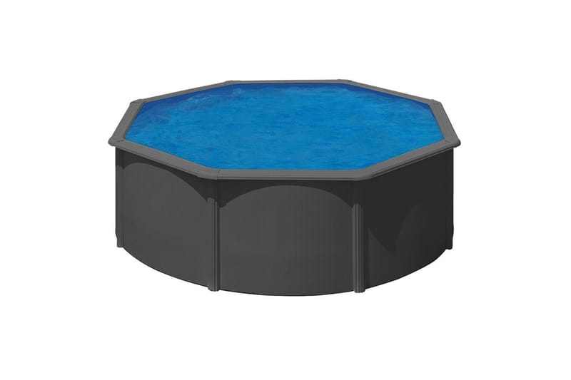 Pool Stål Swim & Fun Grundläggande runda Ø360 x 120 cm, Antracitgrå - Ø360 x 120 cm, Antracitgrå - Trädgård & spabad - Utomhusbad - Pool - Pool ovan mark