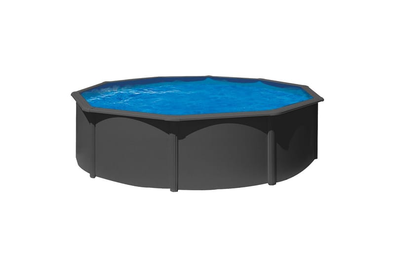 Pool Stål Swim & Fun Grundläggande runda Ø460 x 120 cm, Antracitgrå - Ø460 x 120 cm, Antracitgrå - Trädgård & spabad - Utomhusbad - Pool - Pool ovan mark