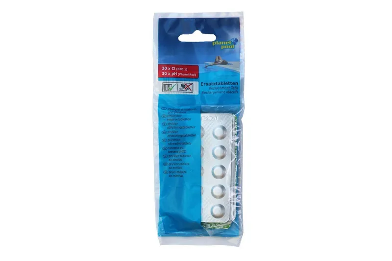 Ersättningstabletter Planet Pool Mini Pool Tester pH 30st Klor 30st, undefined