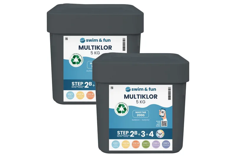 Klor för Pool Swim & Fun MultiKlor Maxi Tab 200 g, 2 x 5 kg, undefined