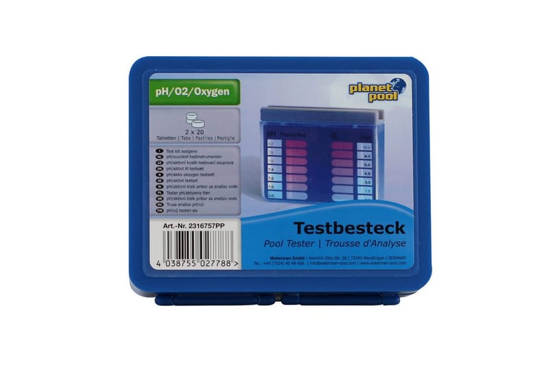 Mätinstrument Planet Pool Mini Pool Tester (pH/Aktivt Syre) inkl. 40 tabletter - Trädgård & spabad - Utomhusbad - Pool & sparengöring - Poolkemi & klortabletter