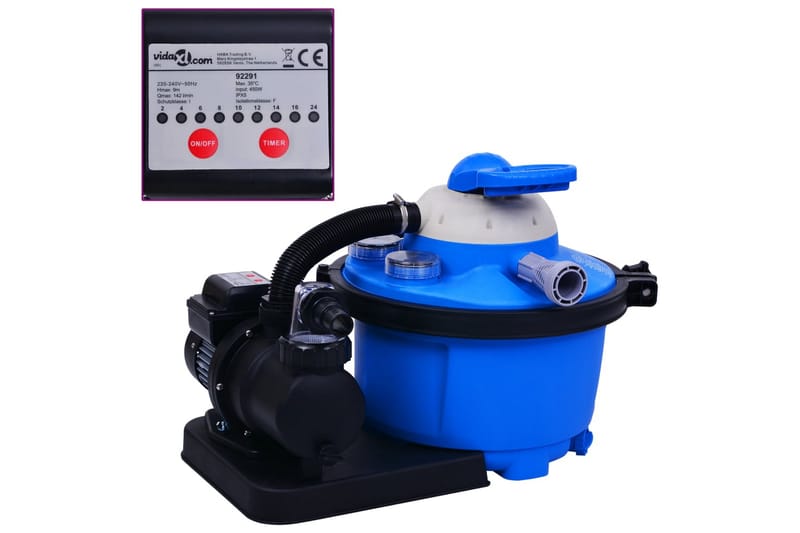 Sandfilterpump 450 W 25 L - Blå - Trädgård & spabad - Utomhusbad - Pool & sparengöring - Sandfilter