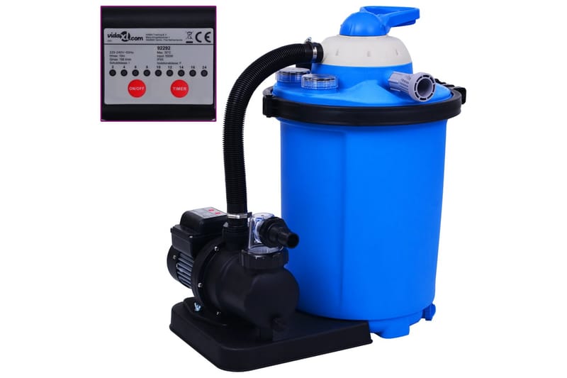 Sandfilterpump 550 W 50 L - Blå - Trädgård & spabad - Utomhusbad - Pool & sparengöring - Sandfilter