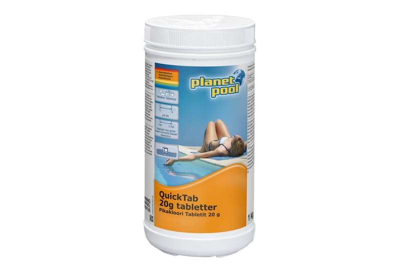 Vattenvård Planet Pool QuickTab 1 kg (20g tabletter) - Trädgård & spabad - Utomhusbad - Pool & sparengöring - Poolkemi & klortabletter
