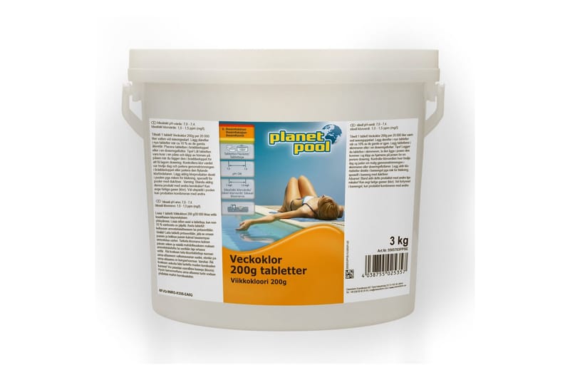 Vattenvård Planet Pool Veckoklor 200g Tabletter 3 kg - 3 kg - Trädgård & spabad - Utomhusbad - Pool & sparengöring - Poolkemi & klortabletter