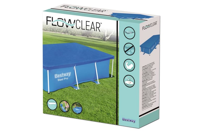 Bestway Poolöverdrag Flowclear 259x170 cm - Blå - Poolöverdrag & pooltäcke - Övriga pooltillbehör