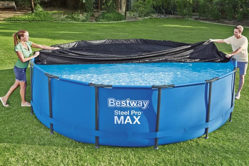 Bestway Poolöverdrag Flowclear 457 cm - Grå - Poolöverdrag & pooltäcke - Övriga pooltillbehör