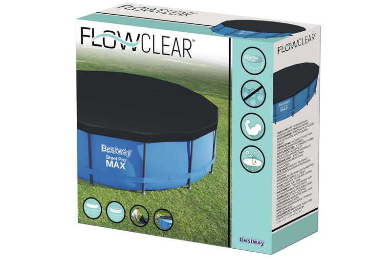 Bestway Poolöverdrag Flowclear 457 cm - Grå - Poolöverdrag & pooltäcke - Övriga pooltillbehör