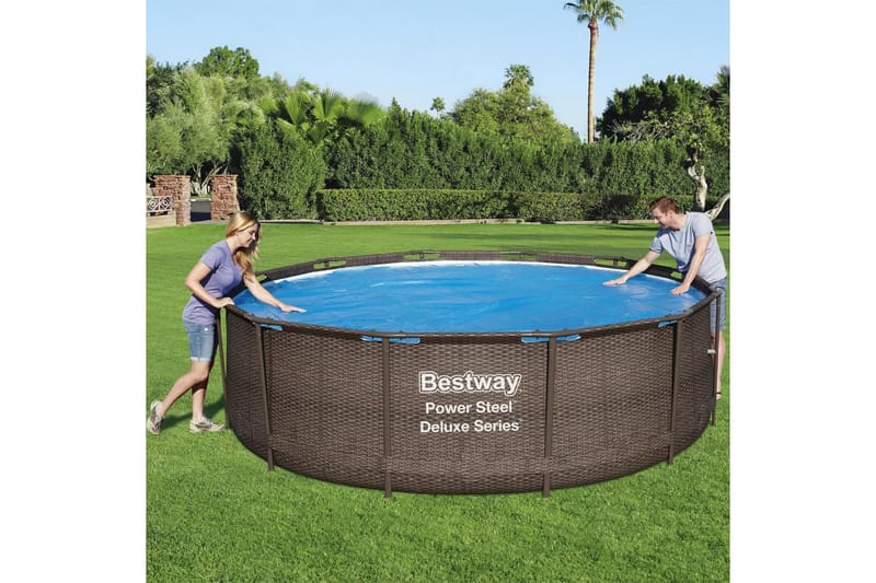 Bestway Poolöverdrag Flowclear 356 cm - Blå - Poolöverdrag & pooltäcke - Övriga pooltillbehör
