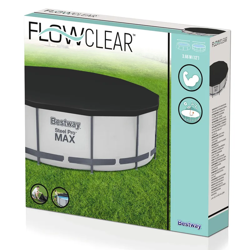 Poolöverdrag Flowclear™ 3,66 m Svart - Bestway - Trädgård & spabad - Utomhusbad - Pool & spatillbehör - Övriga pooltillbehör