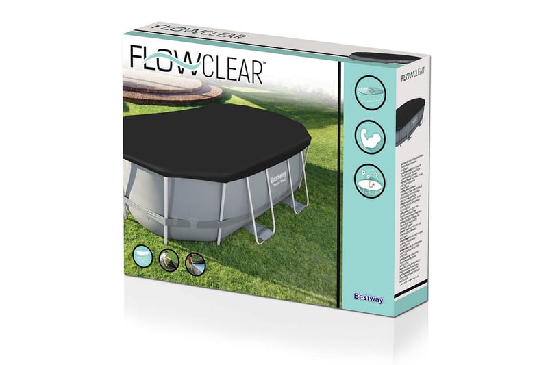Poolöverdrag Flowclear™ 4,27x2,5 m Svart - Bestway - Poolöverdrag & pooltäcke - Övriga pooltillbehör