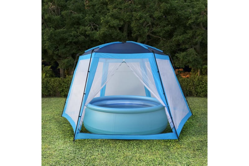 Pooltält tyg 660x580x250 cm blå - Trädgård & spabad - Utomhusbad - Pool & spatillbehör - Övriga pooltillbehör
