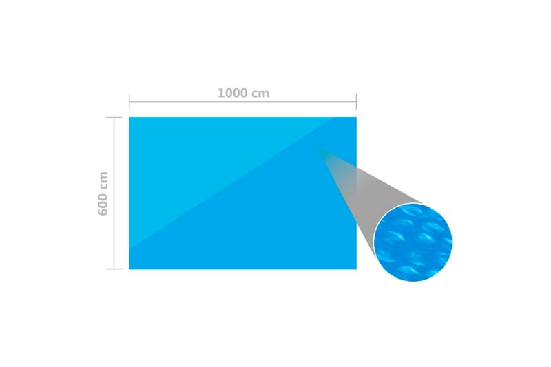 Rektangulärt poolskydd 1000x600 cm PE blå - Blå - Trädgård & spabad - Utomhusbad - Pool & spatillbehör - Övriga pooltillbehör